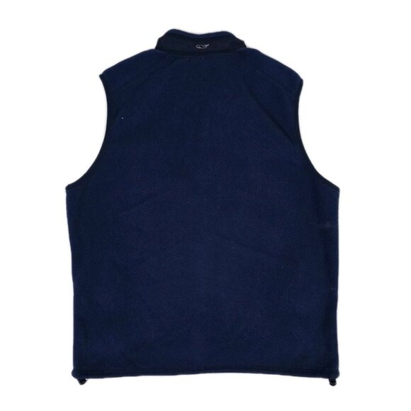 Vineyard Vines Martha's Vineyard Navy Blue Full Zip Fleece Vest Men's Size Med - Picture 6 of 7